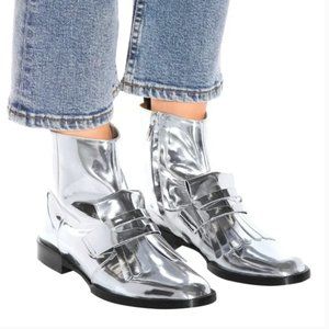 Clergerie Silver Ankle Boots, Size 39